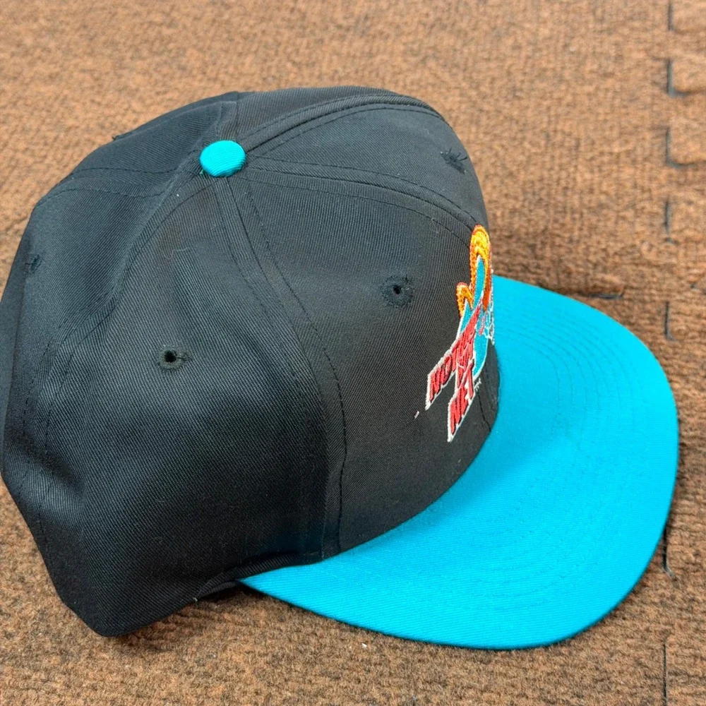 Vintage 1993 McDonalds Nothin But Net Basketball Snapback Hat Black Teal 90s Cap